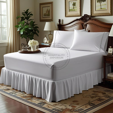 TC-250 FITTED SHEETS Premium Percale Fabric White Royal Suite KING Beds  Thomaston Mills