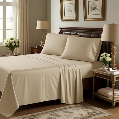 TC-250 FLAT SHEETS premium percale fabric color Bone Royal Suite FULL Beds Packing 24's/ case Thomaston Mills