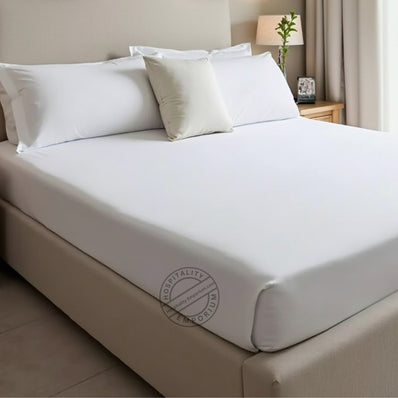 TC-180 FITTED SHEETS Economy "New Era" Import Fabric White KING sizes Hospitality Beds  Thomaston Mills