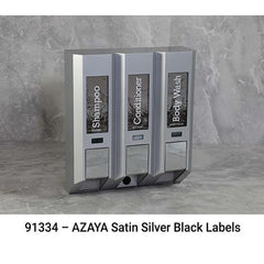 AZAYA Liquid Bath Amenities Dispenser 3-Chambers color Satin Silver 