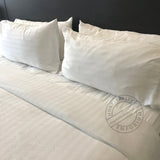T-250 Striped (1cm Wide) 60%C-40%P Luxury Percale Double FITTED sheet 54"x80"x15" Thomaston Mills USA 3/Pack