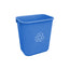 Globe Commercial 26 L Soft Wastebaskets - 26L / Recycling color:Blue 6/Pack