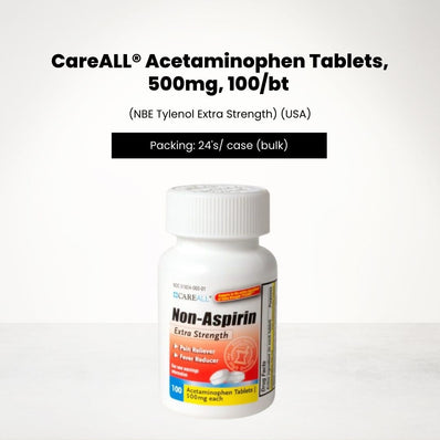CareALL Acetaminophen Tablets, 500mg, 100/bt (NBE Tylenol Extra Strength) (USA)