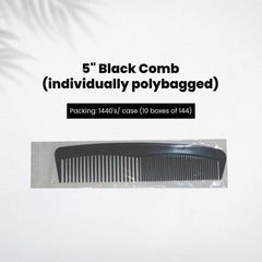 FreshScent 5" Black Comb (individually polybagged)