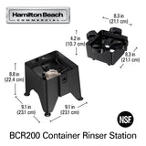 HAMILTON BEACH Commercial Container Rinser Station, Stainless Steel Drain Grate, Nitrile Rubber Bushing
