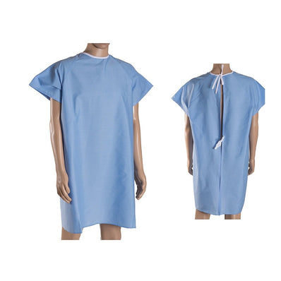 Standard Patient Gown Twill 65/35 Cotton/ Poly Fabric Back Ties MULTICOLOR 1 Size