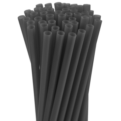 10" Fat Black Wrapped Straw 500 ct