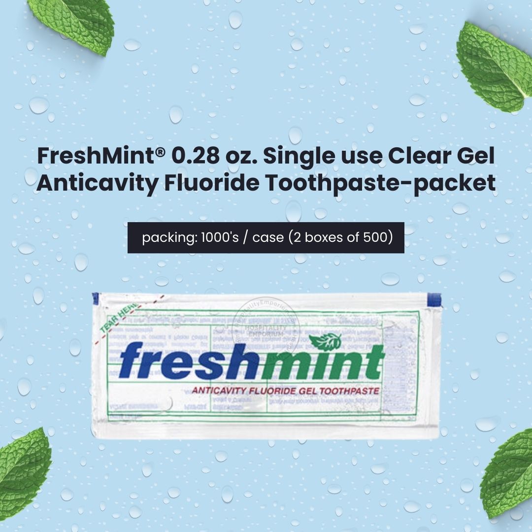 Transparent Toothpaste FreshMint 0.28 oz. Single use Clear Gel Anticavity Fluoride Toothpaste ...