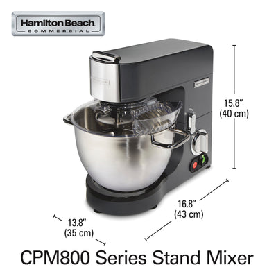 HAMILTON BEACH Stand Mixer – 8 Quart/ Liter , 800 Watts, 7 Speed, 3 Attachments