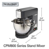 HAMILTON BEACH Stand Mixer – 8 Quart/ Liter , 800 Watts, 7 Speed, 3 Attachments
