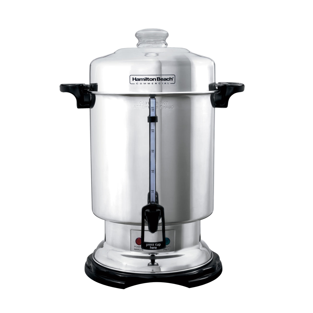 HAMILTON BEACH 60-Cup Coffee Urn, Stainless Steel Exterior, Ready-to-Serve Light