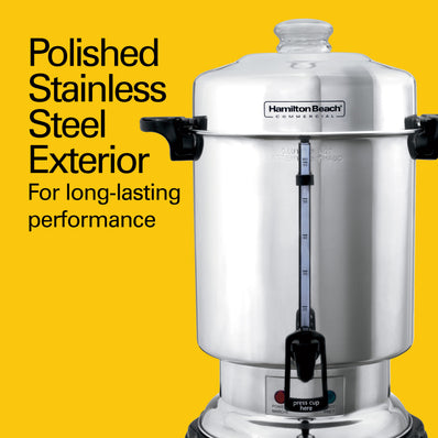HAMILTON BEACH 60-Cup Coffee Urn, Stainless Steel Exterior, Ready-to-Serve Light