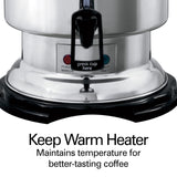 HAMILTON BEACH 60-Cup Coffee Urn, Stainless Steel Exterior, Ready-to-Serve Light