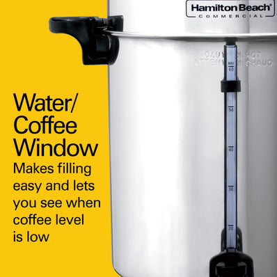 HAMILTON BEACH 60-Cup Coffee Urn, Stainless Steel Exterior, Ready-to-Serve Light