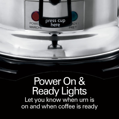 HAMILTON BEACH 60-Cup Coffee Urn, Stainless Steel Exterior, Ready-to-Serve Light