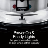 HAMILTON BEACH 60-Cup Coffee Urn, Stainless Steel Exterior, Ready-to-Serve Light