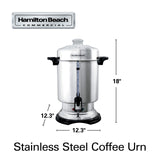 HAMILTON BEACH 60-Cup Coffee Urn, Stainless Steel Exterior, Ready-to-Serve Light