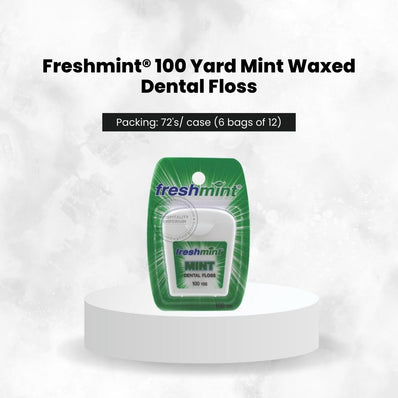 FreshMint 100 Yard Mint Waxed Dental Floss 72's units/cs