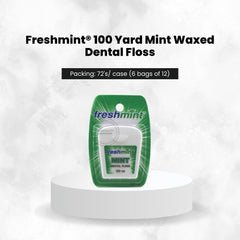FreshMint 100 Yard Mint Waxed Dental Floss 72's units/cs