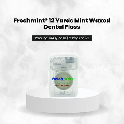 FreshMint 12 Yards Mint Waxed Dental Floss 144's units/cs