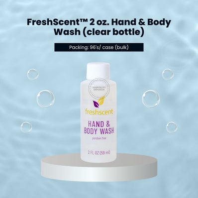 FreshScent 2 oz. Hand & Body Wash (clear bottle) 96's units/cs