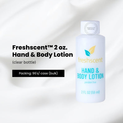 Loción para manos y cuerpo Freshscent™, botella transparente de 2,0 oz, 59 ml, paquete de 12 unidades