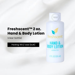 Loción para manos y cuerpo Freshscent™, botella transparente de 2,0 oz, 59 ml, paquete de 12 unidades