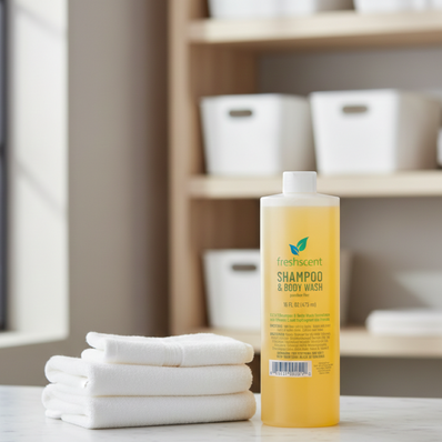 FreshScent 16 oz. Shampoo and Body Bath (clear bottle) 12's units/cs