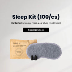 Accessories Collective Sustain, Sleep Kit - Contents: Cotton Eye Mask & Ear Plugs (Kraft Paper) 100/cs