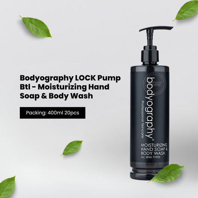 Bodyography LOCK Pump Bottle - Moisturizing Hand Soap & Body Wash 13.5oz, 400ML