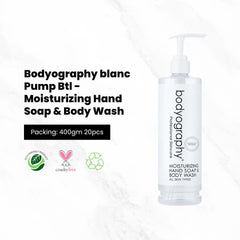 Bodyography Blanc Pump Bottle - Moisturizing Hand Soap & Body Wash 13.5oz, 400ML 20/cs