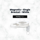 Dispensing Systems, Magnetix - Single Bracket - White (Count 24's/Pack)