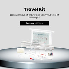 Accessories Collective Box, Travel Kit - Contents: Shave Kit, Shower Cap, Vanity Kit, Dental Kit, Mending Kit