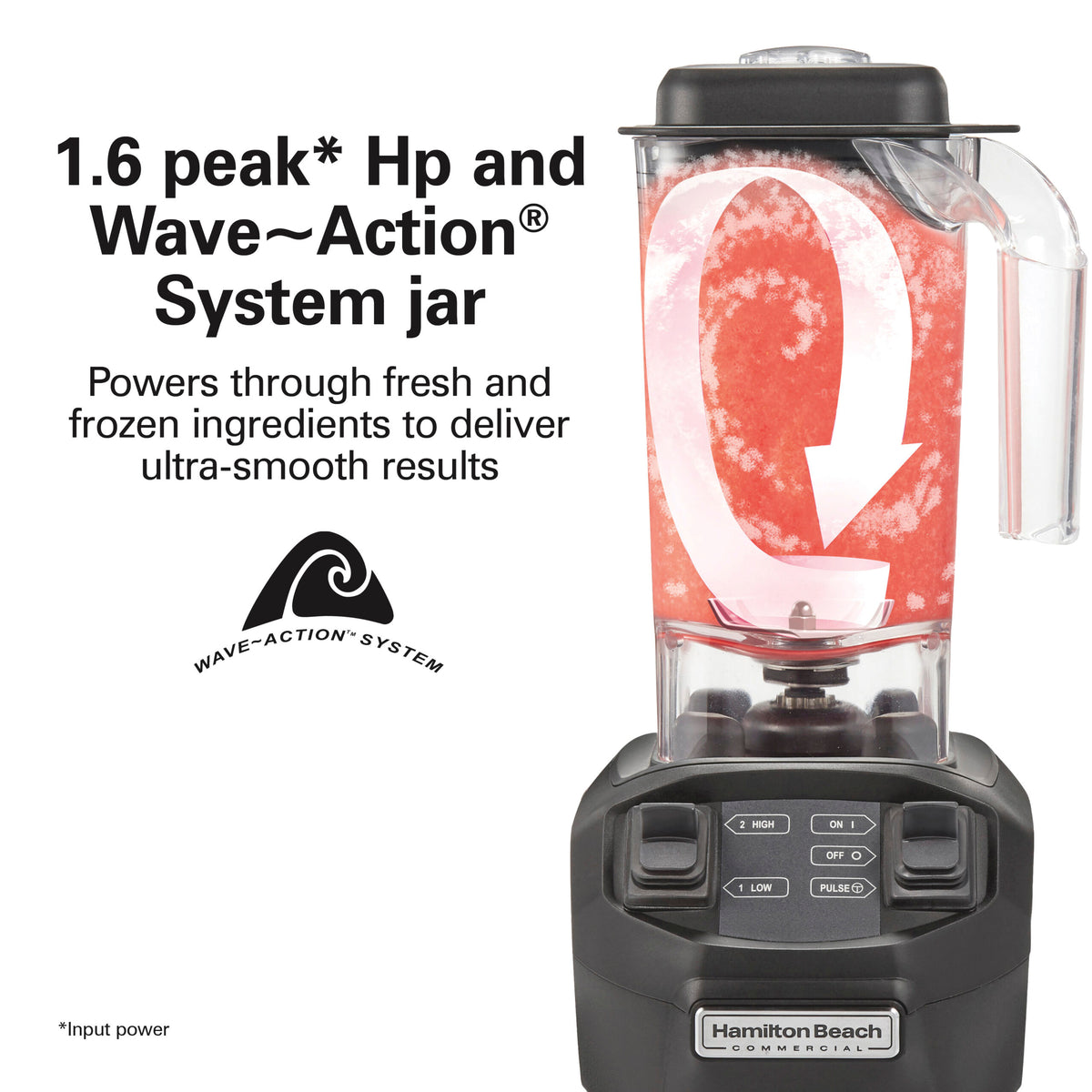 HAMILTON BEACH The Rio® Drink Blender, 1.6 Peak HP, 2 Speeds, Pulse 48oz