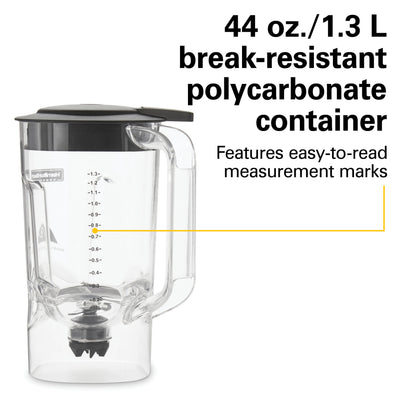 HAMILTON BEACH 908®R Bar Blender (120V) 1 Peak HP, 2 Speeds, 44oz Polycarbonate Container