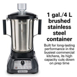 HAMILTON BEACH Expeditor™  1100SR Culinary Blender – 1 Gal / 4 L, 3.5 HP, Stainless Steel Container