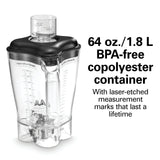 HAMILTON BEACH Expeditor™  600R Culinary Blender-64 oz,  3 HP,  BPA Free Copolyester Container