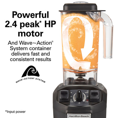 HAMILTON BEACH Tango Blender, 2.4 Peak HP,48oz / 1.4L BPA Free Copolyester Container
