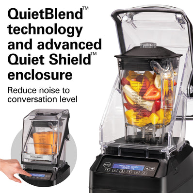 HAMILTON BEACH  The Eclipse™ Blender – 64 oz  ,3 Peak HP, Quiet Blend Technology, 5 Program Buttons, Pulse, Quiet Shield, BPA-Free Copolyester Container