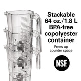 HAMILTON BEACH  The Eclipse™ Blender – 64 oz  ,3 Peak HP, Quiet Blend Technology, 5 Program Buttons, Pulse, Quiet Shield, BPA-Free Copolyester Container