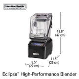 HAMILTON BEACH  The Eclipse™ Blender – 64 oz  ,3 Peak HP, Quiet Blend Technology, 5 Program Buttons, Pulse, Quiet Shield, BPA-Free Copolyester Container