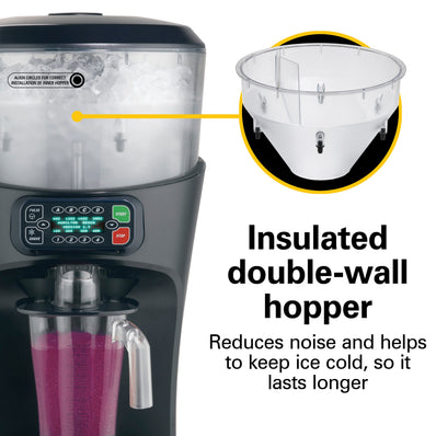 HAMILTON BEACH Revolution® Ice Shaver/Blender, 3 HP, 1/4 HP, 16 Cycles, 64oz Polycarbonate Container