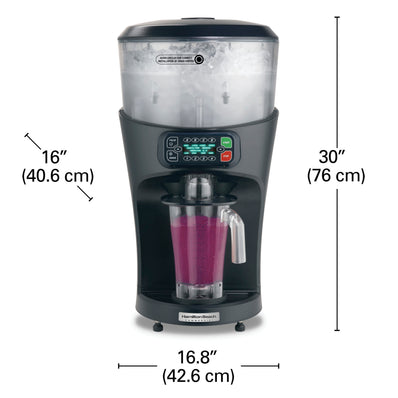 HAMILTON BEACH Revolution® Ice Shaver/Blender, 3 HP, 1/4 HP, 16 Cycles, 64oz Polycarbonate Container