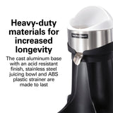 HAMILTON BEACH FreshMark™ Electric Citrus Juicer, 3/8 HP, 3 Reinforced Reamer Sizes, Rubber Collar