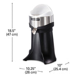 HAMILTON BEACH FreshMark™ Electric Citrus Juicer, 3/8 HP, 3 Reinforced Reamer Sizes, Rubber Collar