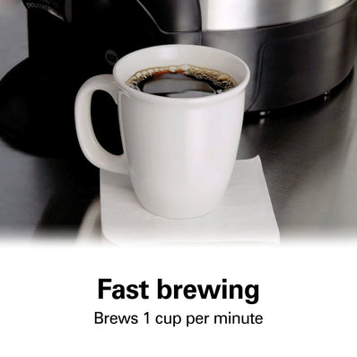 HAMILTON BEACH  40-Cup Coffee Urn, Alum., one hand dispensing, coffee level indicator
