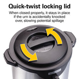 HAMILTON BEACH  40-Cup Coffee Urn, Alum., one hand dispensing, coffee level indicator