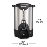 HAMILTON BEACH  40-Cup Coffee Urn, Alum., one hand dispensing, coffee level indicator