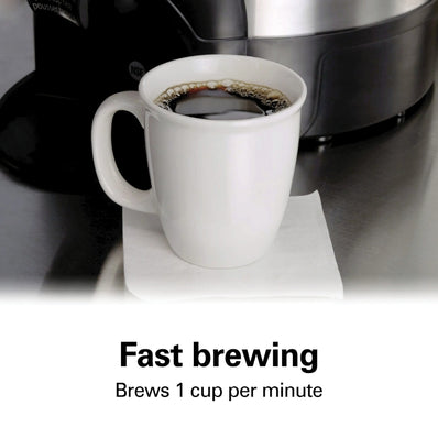 Hamilton Beach Commercial, Stainless Steel Urn, 40 cup, one hand dispensing, coffee level indicator