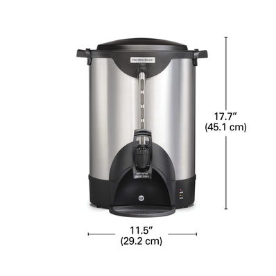 Hamilton Beach Commercial, Stainless Steel Urn, 75 cup, one hand dispensing, coffee level indicator